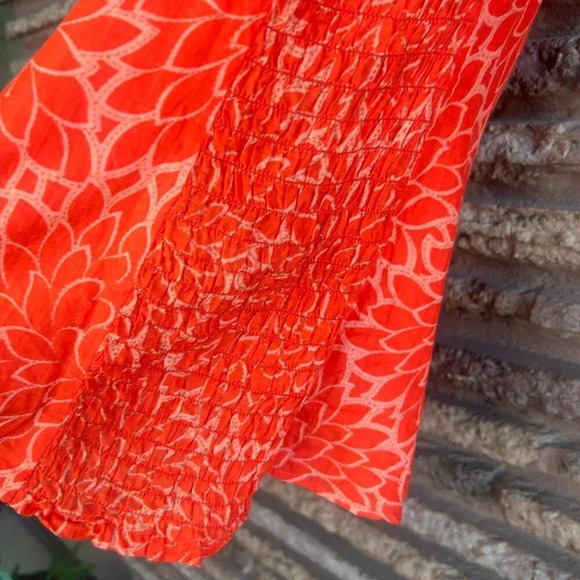 Nanette Lepore Orange Floral Cold Shoulder Sleeveless Corset Tank Top Size 10 - Picture 5 of 9